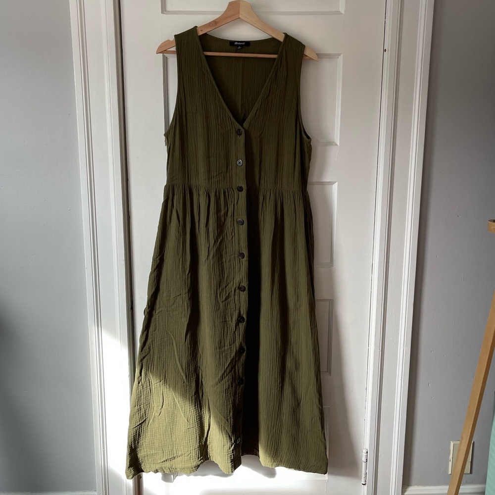 Madewell Cotton Gauze button down midi dress